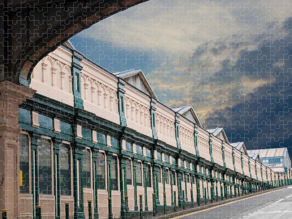 Architecture Jigsaw Puzzle featuring the photograph Out of Edinburgh Station by Moira Law