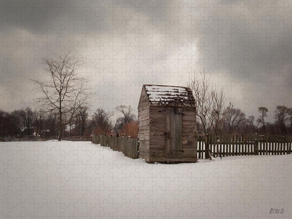 Color Jigsaw Puzzle featuring the photograph Outhouse I Winter Landscape Color by David Gordon