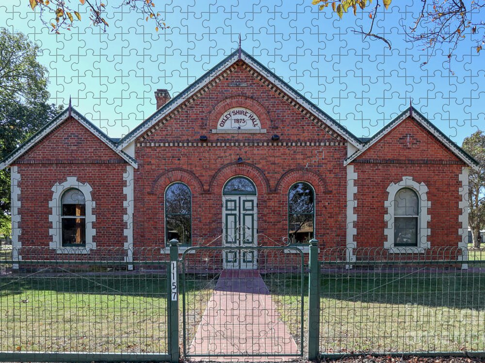 Hall Jigsaw Puzzle featuring the photograph Oxley Shire Hall by Linda Lees