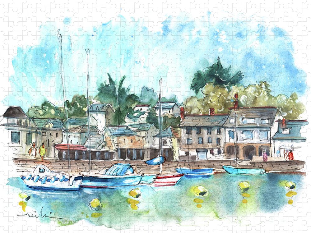 Travel Jigsaw Puzzle featuring the painting Padstow 01 by Miki De Goodaboom