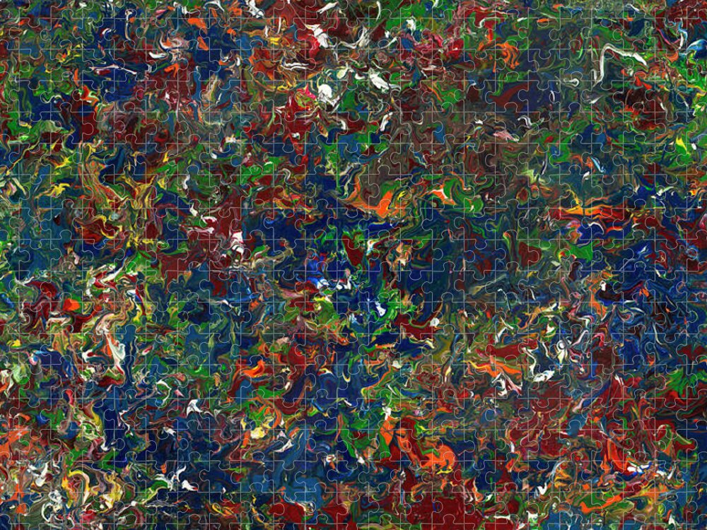 Abstract Jigsaw Puzzle featuring the painting Paint number 1 by James W Johnson
