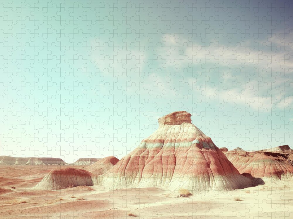 Blue Jigsaw Puzzle featuring the digital art Painted Desert of Small Hills by YoPedro