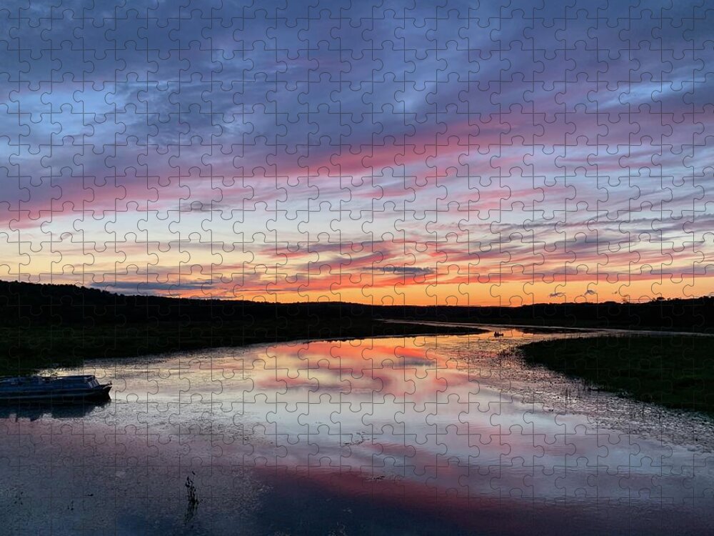 Sunet Jigsaw Puzzle featuring the photograph Painted River by David Pratt