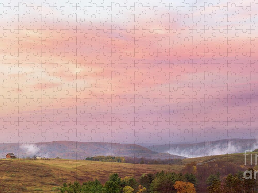 Dream Home Jigsaw Puzzle featuring the photograph Painted Sky - Hilltop Vista by Rehna George