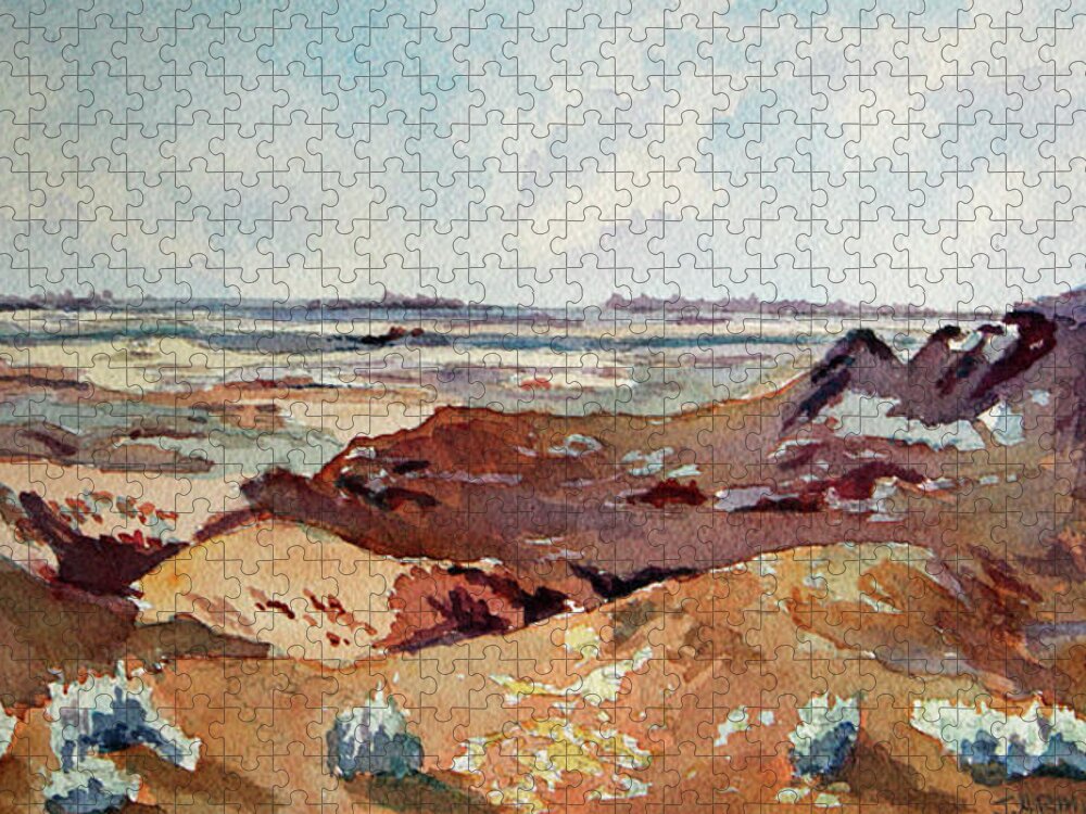 Painted Desert National Park Jigsaw Puzzle featuring the painting Painted Vista by Jenny Armitage