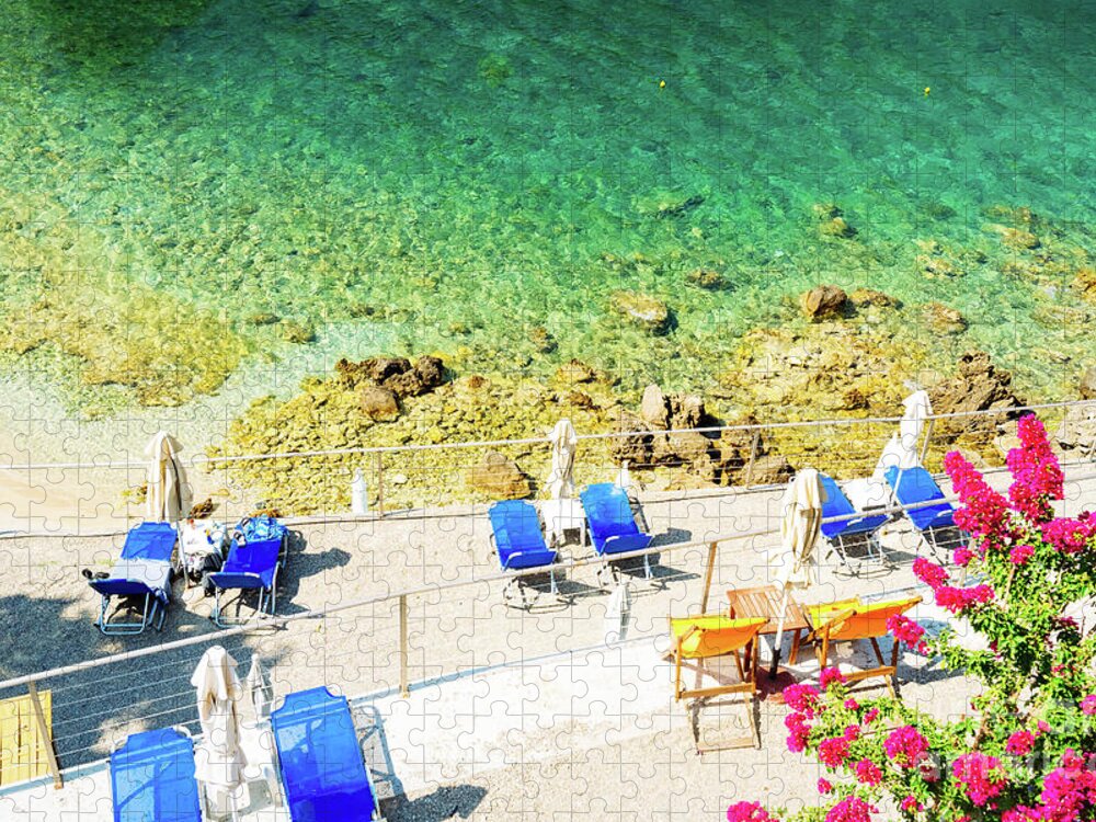 Korfu Jigsaw Puzzle featuring the photograph Paleokastritsa beach on Korfu by Anastasy Yarmolovich