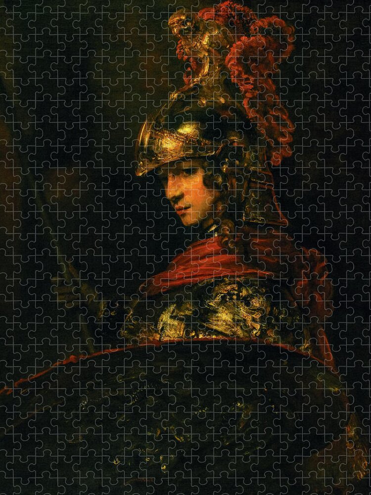 Rembrandt Jigsaw Puzzle featuring the painting Pallas Athena by Rembrandt Harmensz van Rijn