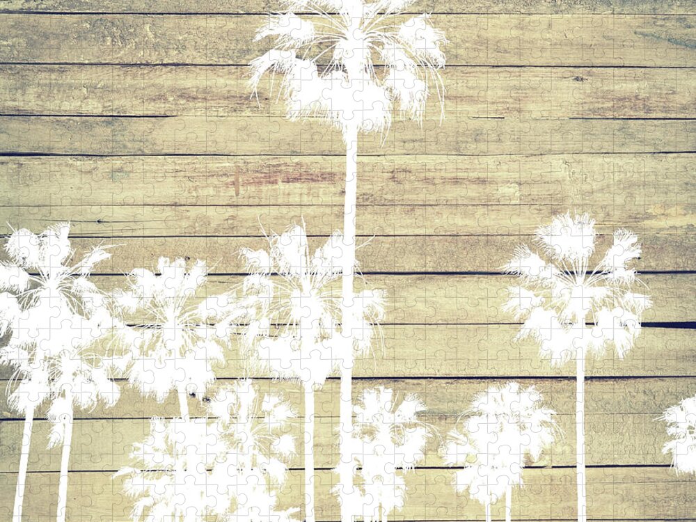 Palm Jigsaw Puzzle featuring the mixed media Palm Tree Design 237 by Lucie Dumas