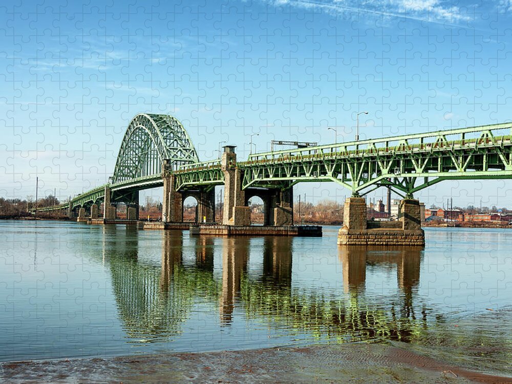 Bridge Jigsaw Puzzle featuring the photograph Tacony Palmyra Bridge Photograph by Louis Dallara