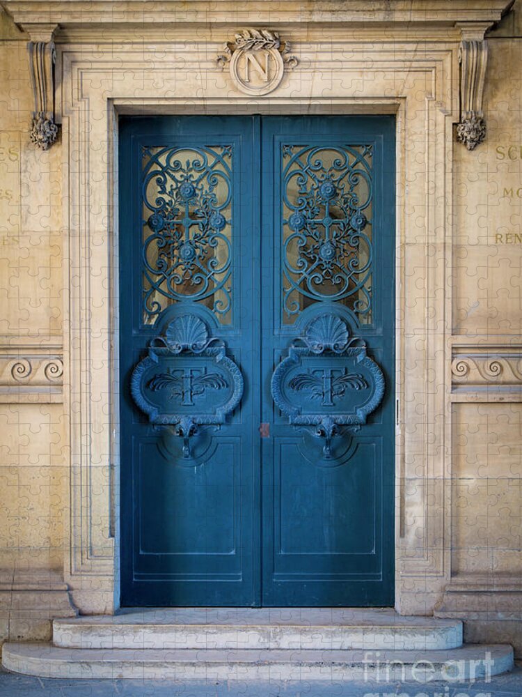 Paris Jigsaw Puzzle featuring the photograph Paris Blue Doors by Brian Jannsen