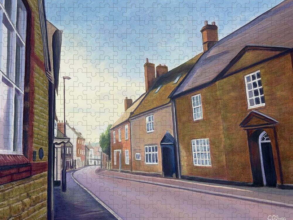 Towcester Jigsaw Puzzle featuring the painting Park Street Whispers by Caroline Swan