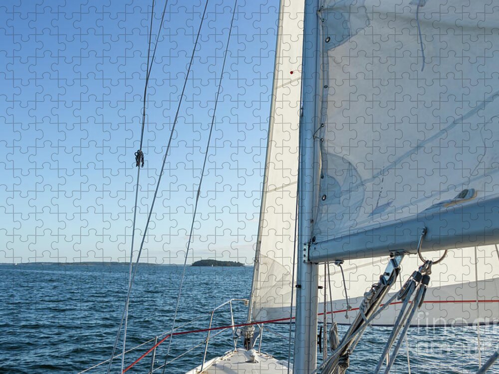 Abstract Jigsaw Puzzle featuring the photograph Parts of a Sailboat 4 by Elizabeth Dow