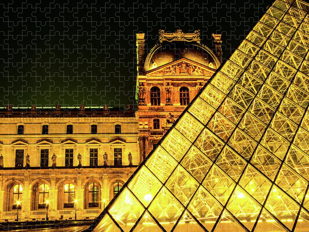 Louvre Jigsaw Puzzle featuring the photograph Past And Present - Louvre Museum, Paris, France by Earth And Spirit
