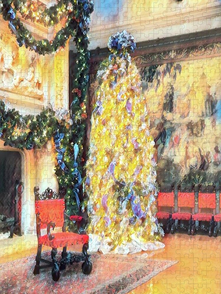 Christmas Jigsaw Puzzle featuring the photograph Pastel Christmas Dreaming at the Biltmore by Carol Montoya