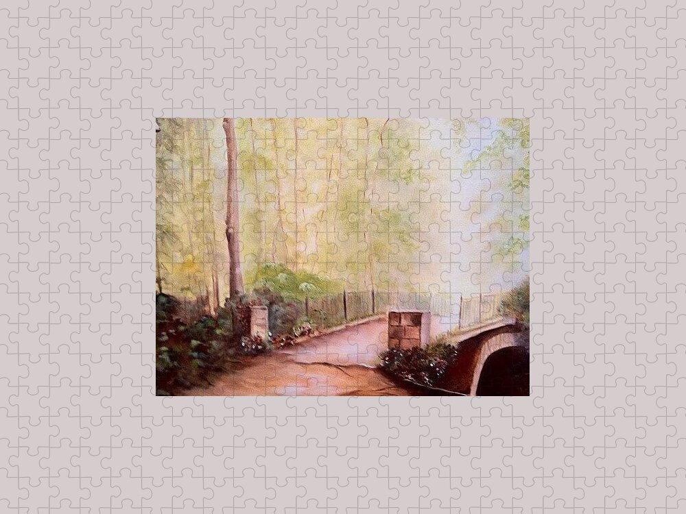 Pathways Jigsaw Puzzle featuring the painting Path to Peace by Juliette Becker