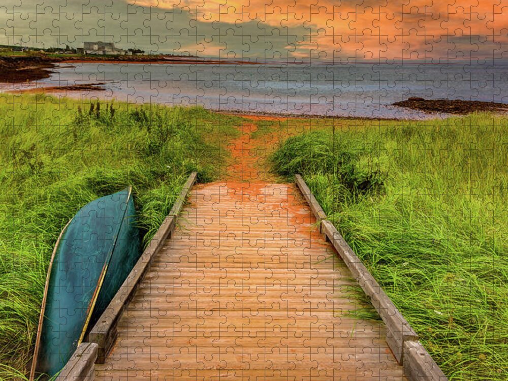  Jigsaw Puzzle featuring the photograph Path to the Sea in Victoria, Prince Edward Island by Marcy Wielfaert