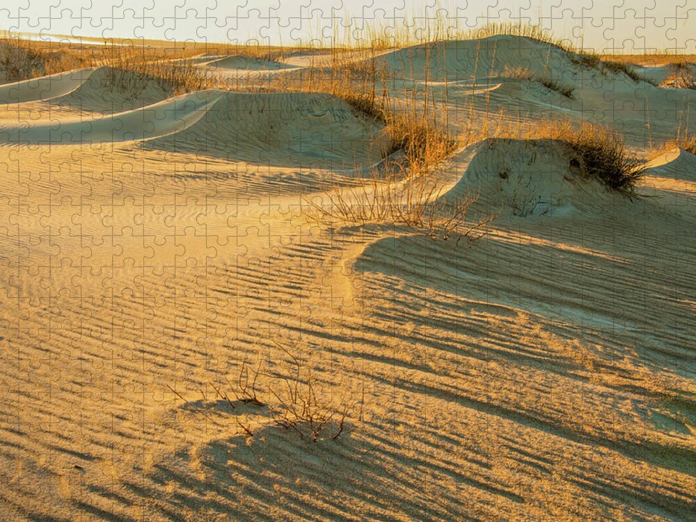 Sand Jigsaw Puzzle featuring the photograph Patterns in Sand Dunes on the OBX by James C Richardson