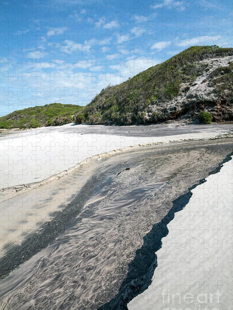 Patterns In The Sand Jigsaw Puzzle featuring the photograph Patterns in the Sand by Elaine Teague