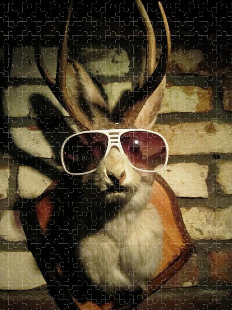 Pdt Jigsaw Puzzle featuring the photograph PDT Jackalope by Chris Goldberg