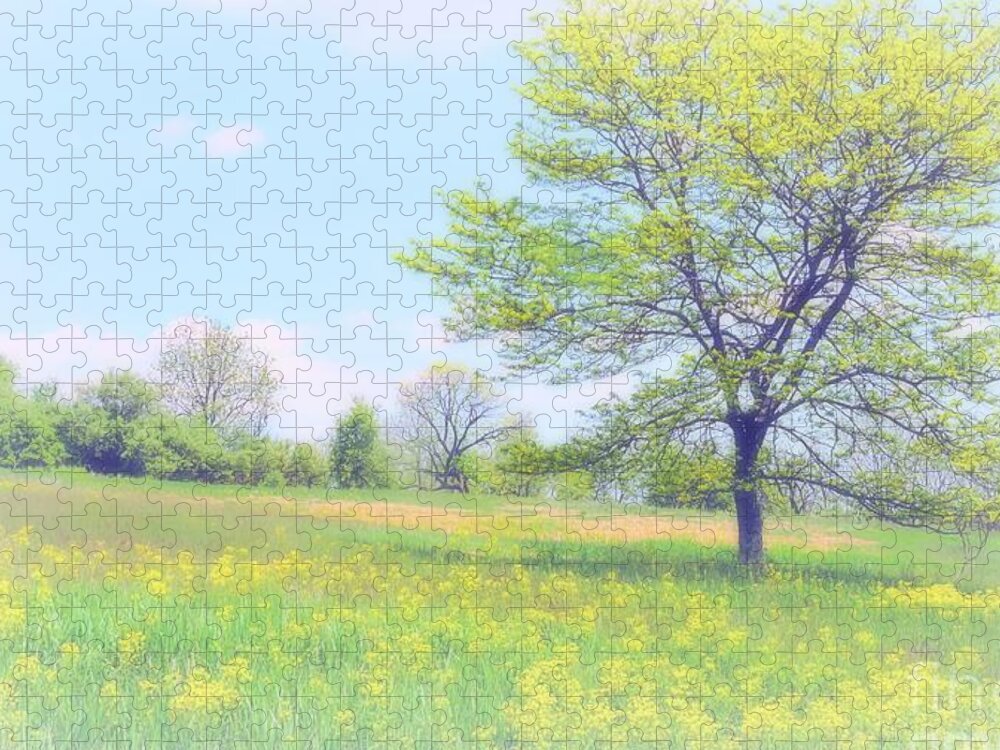 Nature Jigsaw Puzzle featuring the photograph Peace On The Hillside by Tami Quigley