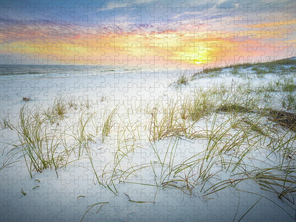Beach Jigsaw Puzzle featuring the photograph Peaceful View At The Gulf Islands National Seashore Florida by Jordan Hill