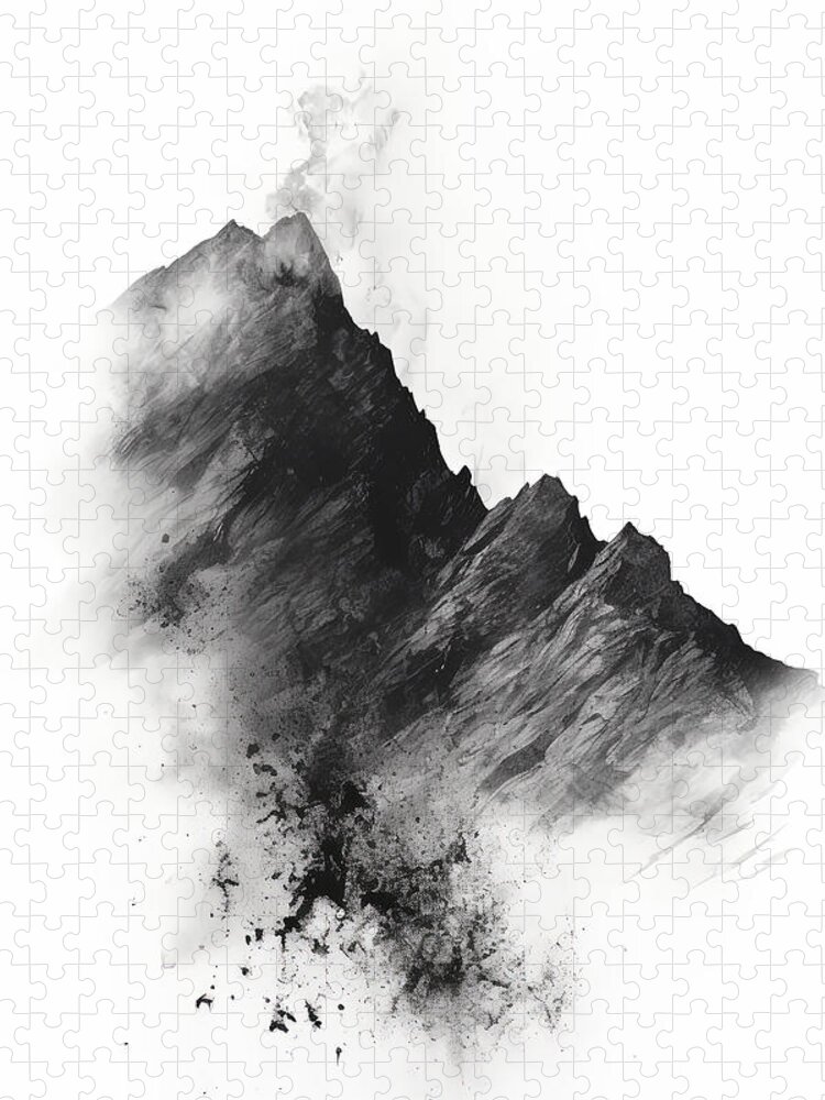 Nature Wabi Sabi Jigsaw Puzzle featuring the painting Peak Simplicity by Lourry Legarde