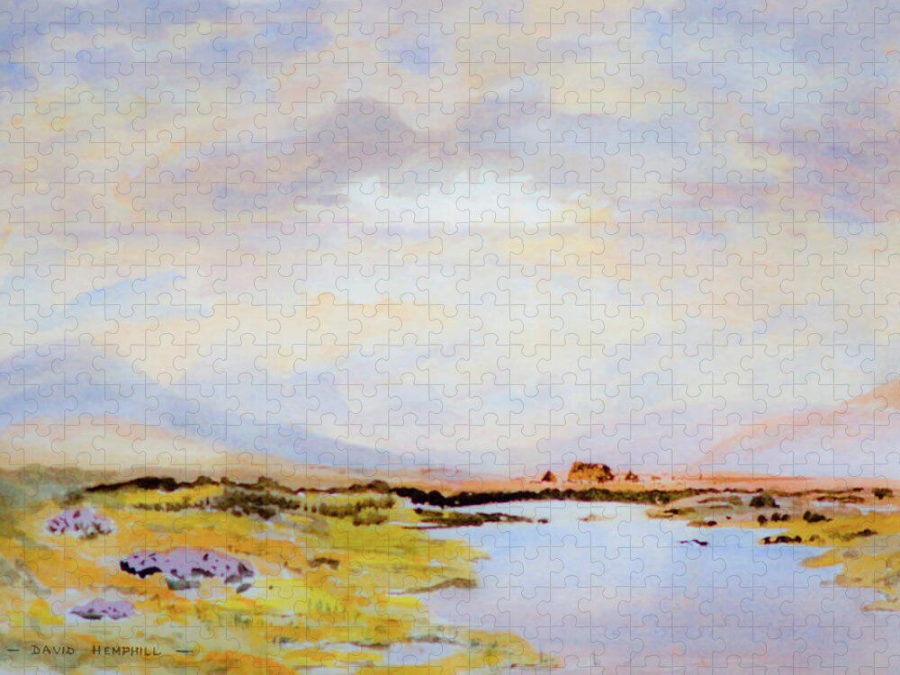 Peat Bogs Jigsaw Puzzle featuring the painting Peat Bogs of Connemara by Rob Hemphill