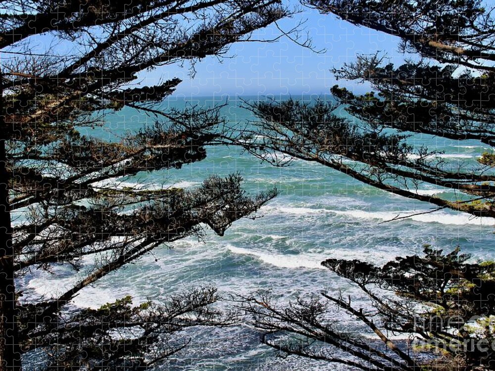Cypress Jigsaw Puzzle featuring the photograph Peeking Through the Cypress Trees by Katherine Erickson