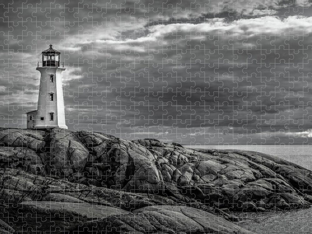 Lighthouse Jigsaw Puzzle featuring the photograph Peggy's Cove Lighthouse by Linda Villers