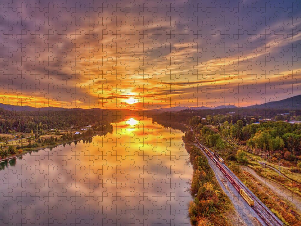 Pend Oreille Jigsaw Puzzle featuring the photograph Pend Oreille River Sunset by Dan Eskelson