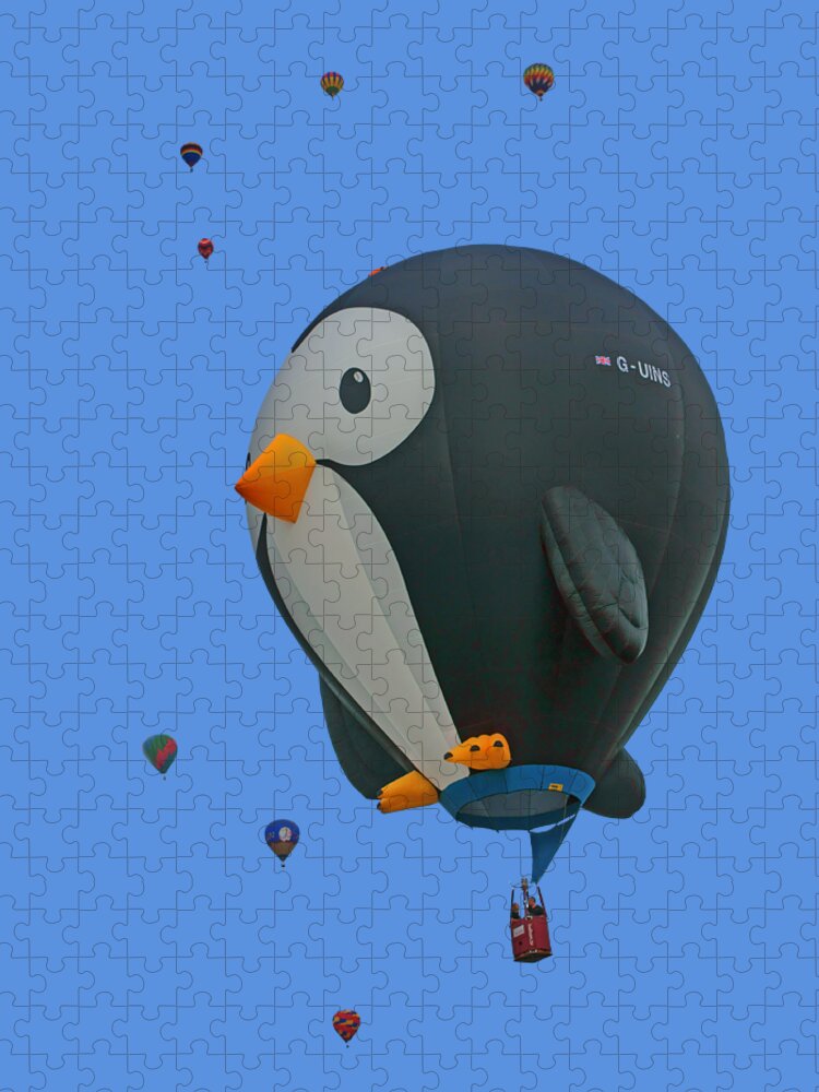 Penguin Jigsaw Puzzle featuring the photograph Penguin - Hot Air Balloon - Transparent by Nikolyn McDonald