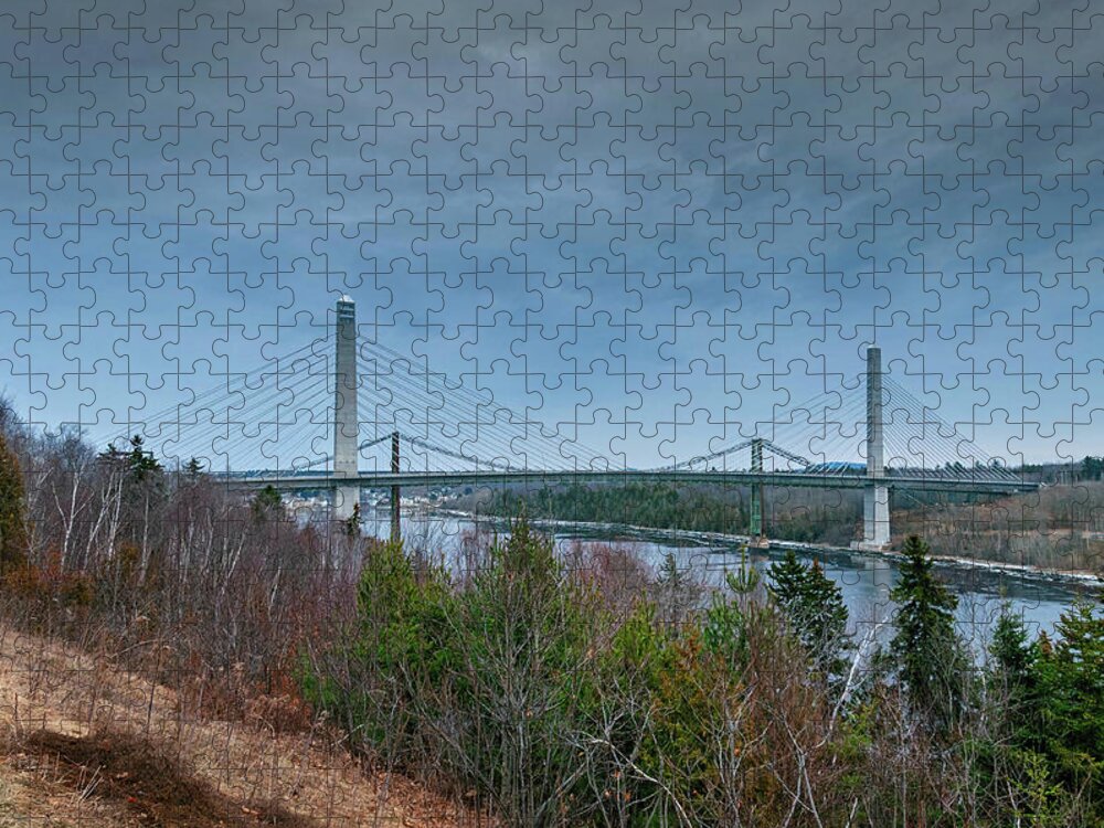 Bucksport Jigsaw Puzzle featuring the photograph Penobscot Narrows Bridge by Guy Whiteley