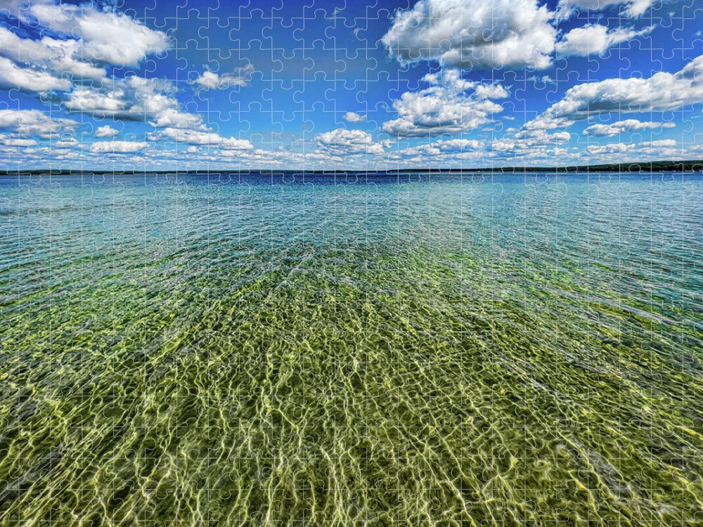 Higgins Lake Jigsaw Puzzle featuring the photograph Perfect day at Higgins lake by Joe Holley