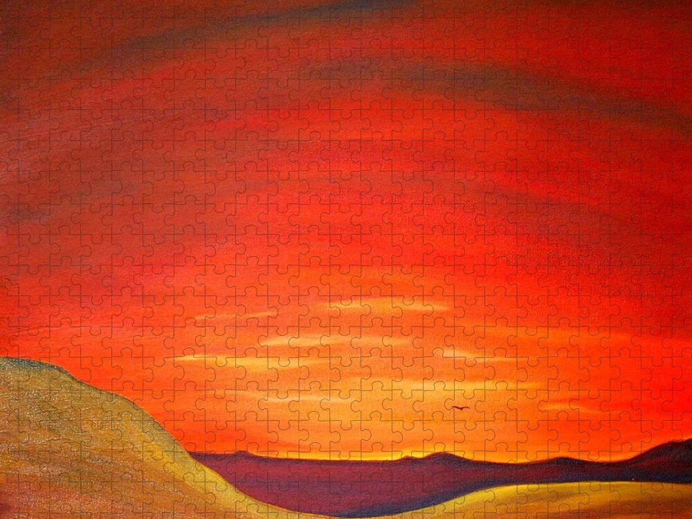Sun Jigsaw Puzzle featuring the painting Persistence of the Sun by Franci Hepburn