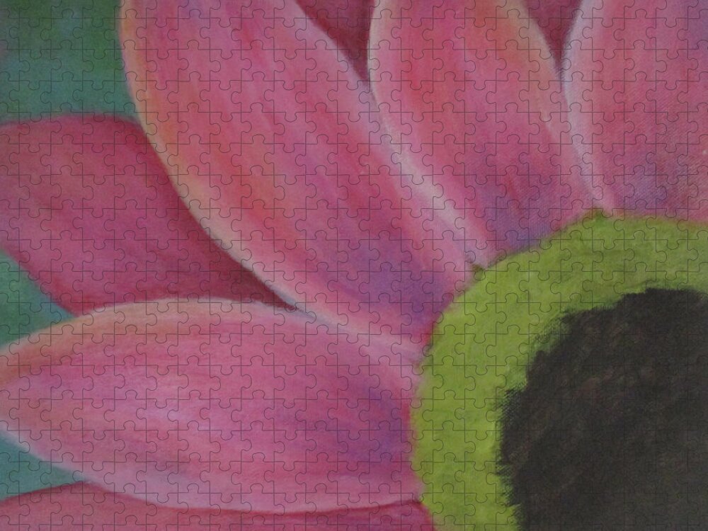 Flower Jigsaw Puzzle featuring the painting Petalled Pink by Jen Shearer