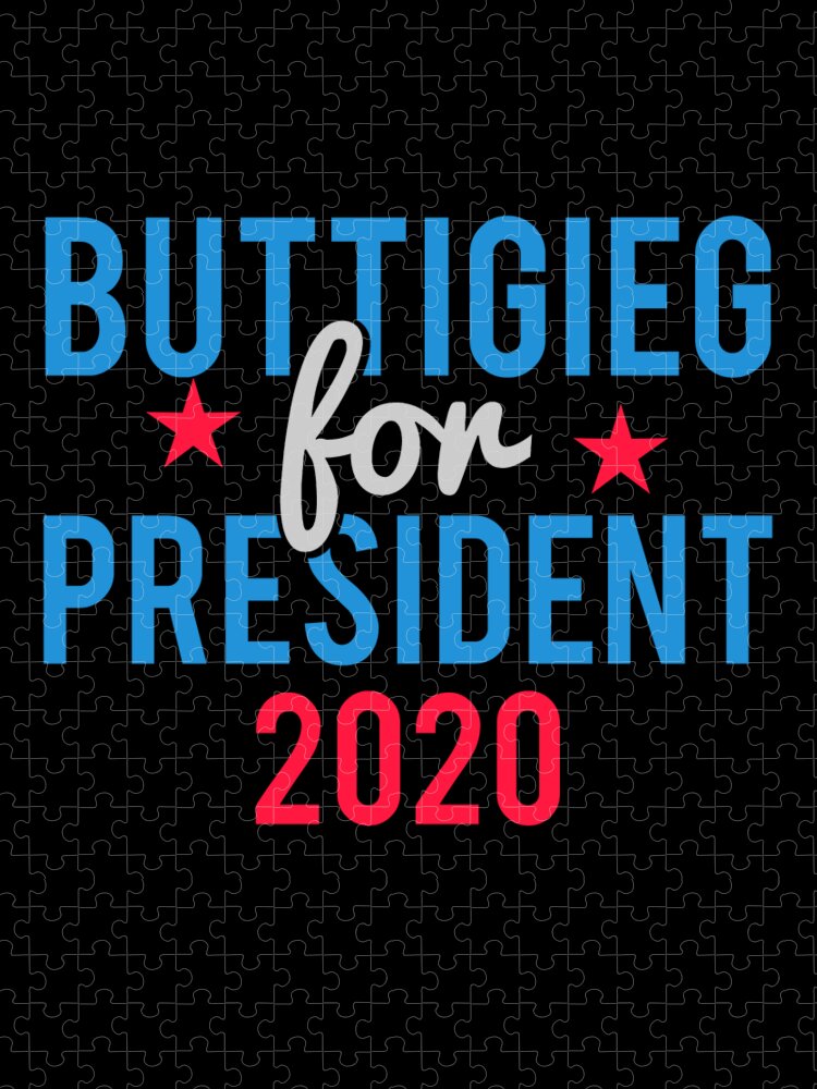 Cool Jigsaw Puzzle featuring the digital art Pete Buttigieg For President 2020 by Flippin Sweet Gear