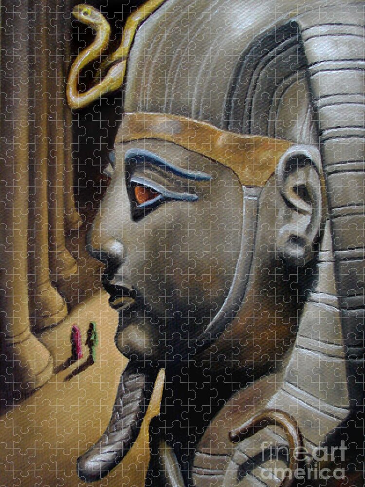Pharaoh Jigsaw Puzzle featuring the painting Pharaoh by Ken Kvamme