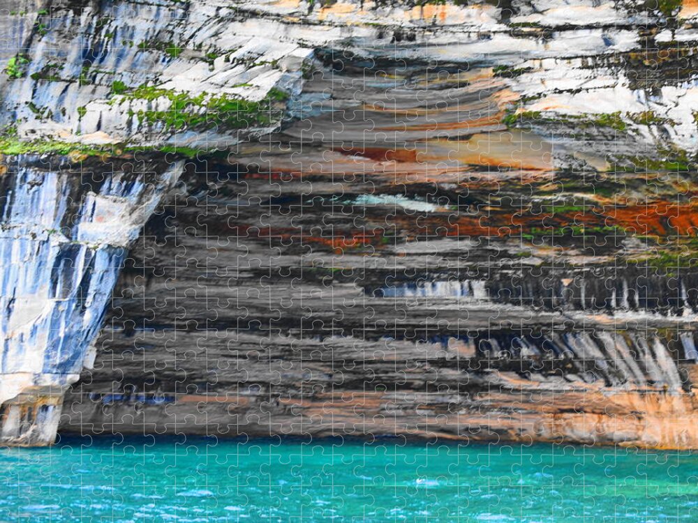 Michigan Jigsaw Puzzle featuring the photograph Pictured Rocks by Terry M Olson
