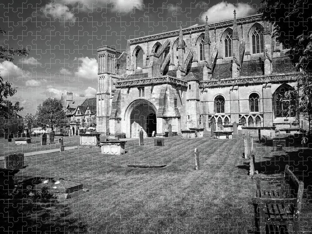 Britain Jigsaw Puzzle featuring the photograph Picturesque Malmesbury Abbey by Seeables Visual Arts
