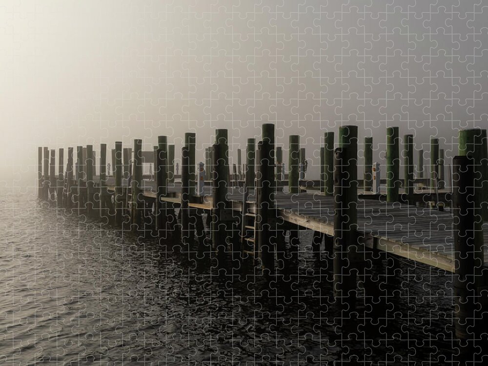 Pier Jigsaw Puzzle featuring the photograph Pier in Fog by Denise Kopko