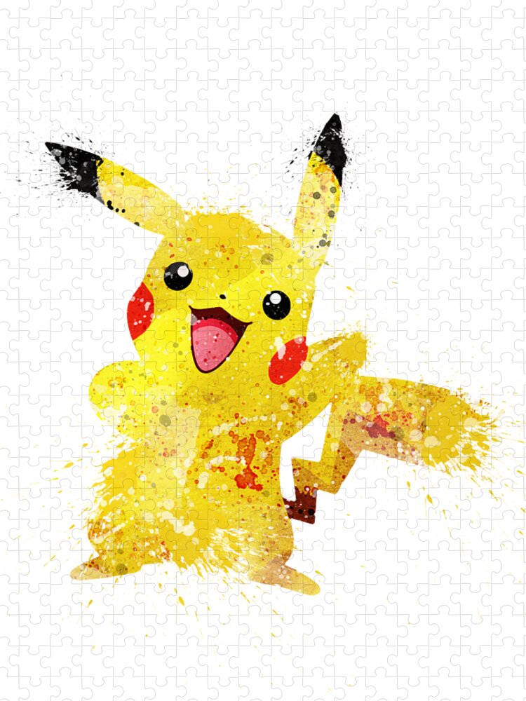Pikachu watercolor Jigsaw Puzzle by Mihaela Pater - Pixels Puzzles