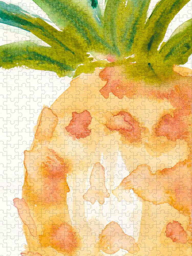 Pineapple Jigsaw Puzzle featuring the painting Pina by Bonny Puckett