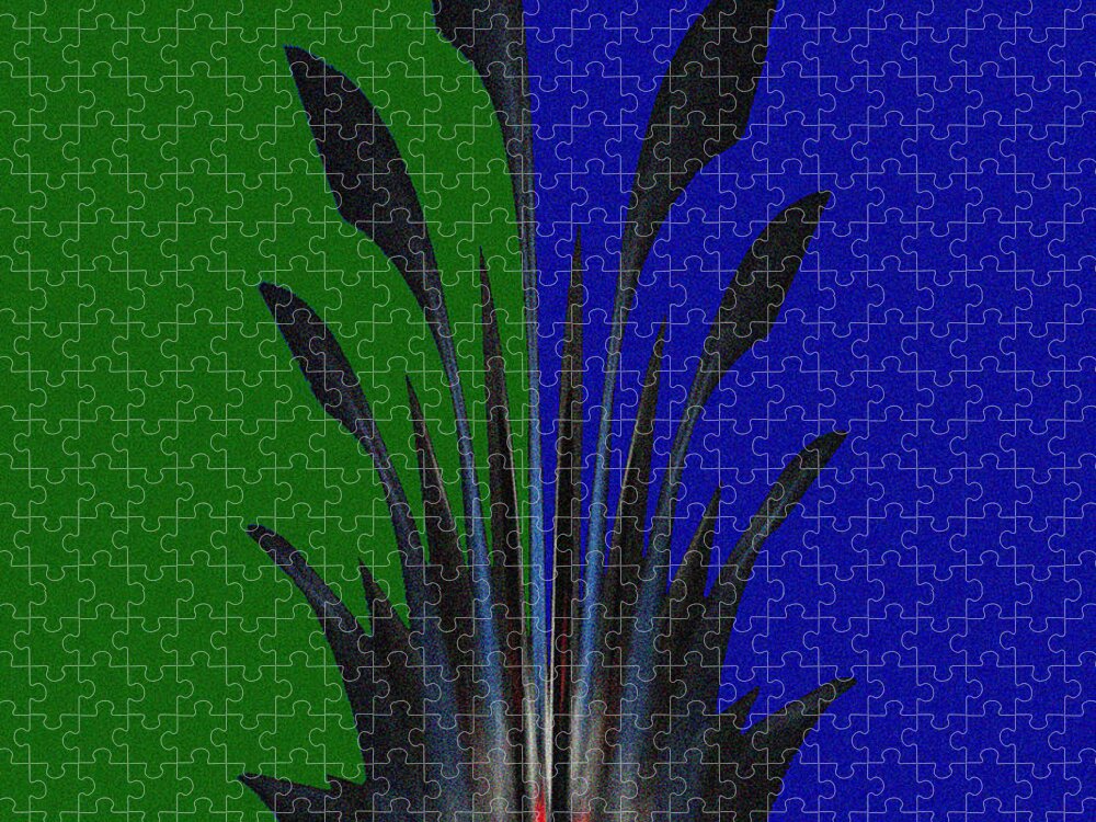 Digital Jigsaw Puzzle featuring the digital art Pineapple Top No.1 by Ronald Mills