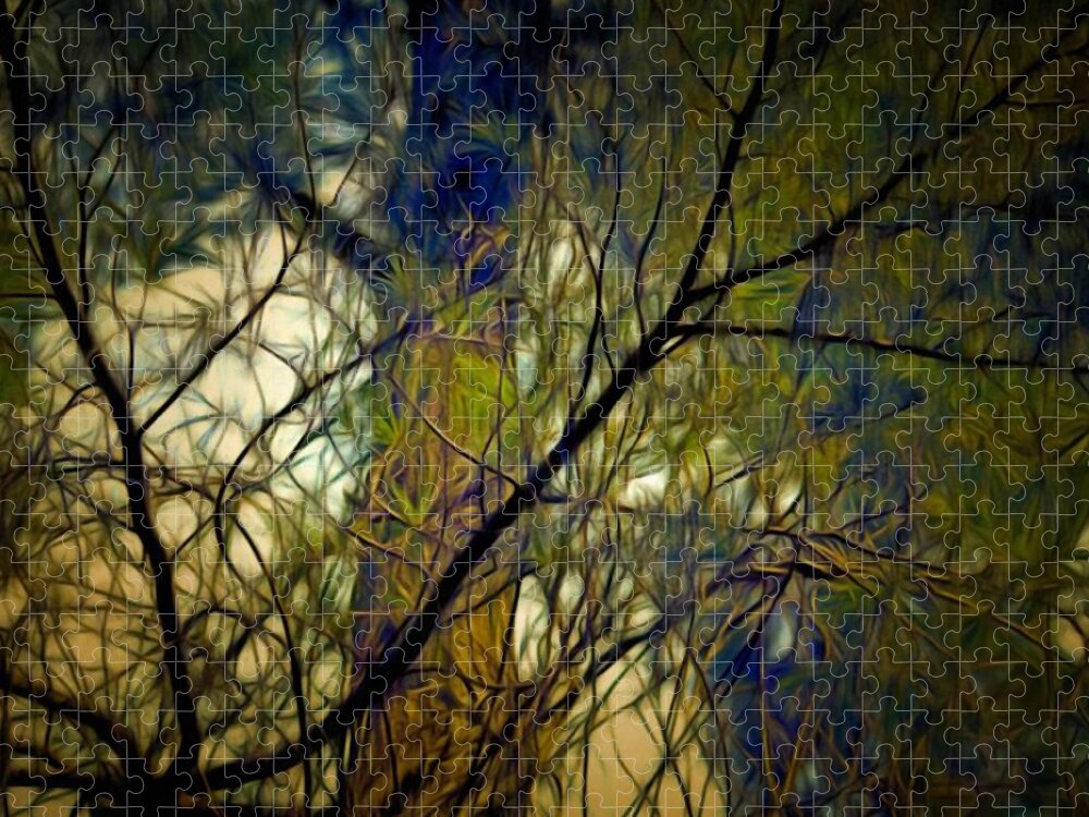 Branches Jigsaw Puzzle featuring the mixed media Piney Branches by Christopher Reed