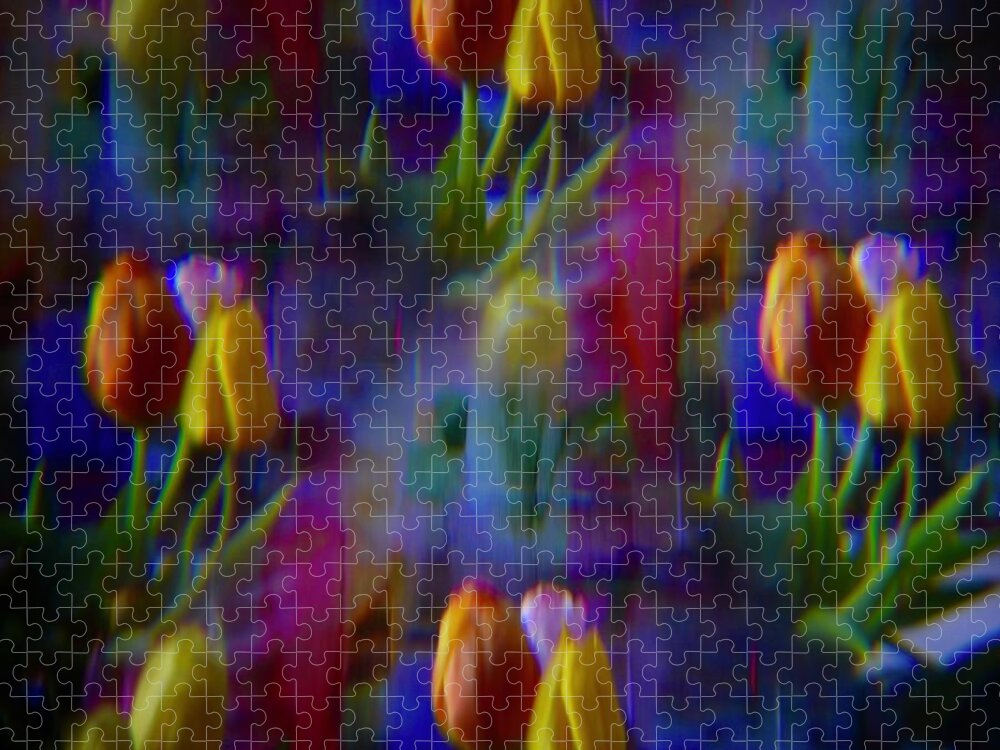 Pinhole Jigsaw Puzzle featuring the photograph Pinhole tulips 4 by Marjolein Haecker - de Bruin