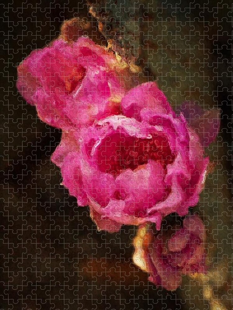 Pink Jigsaw Puzzle featuring the photograph Pink Cactus Flowers - Digital Art by Tatiana Travelways