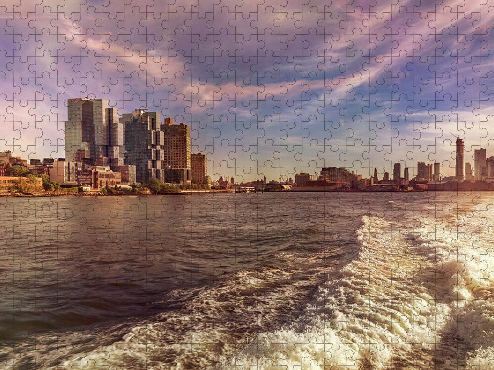 East River Jigsaw Puzzle featuring the photograph Pink Sunset by Cate Franklyn