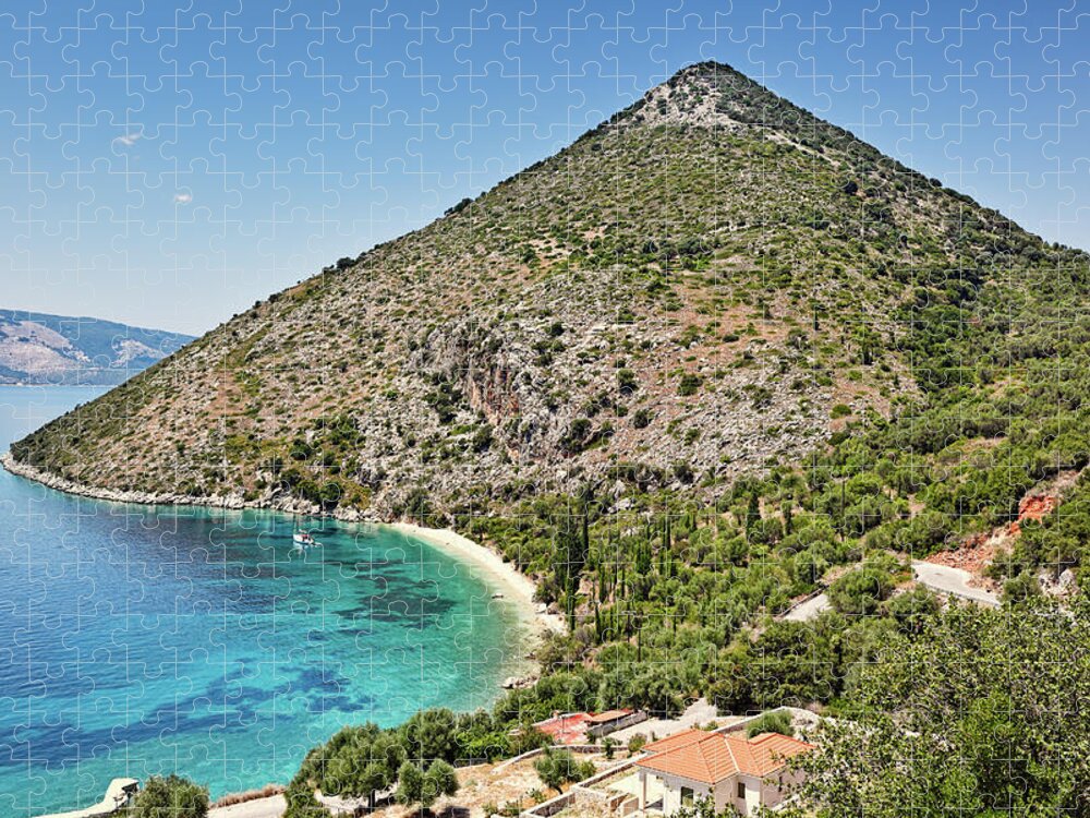 Pisaetos Jigsaw Puzzle featuring the photograph Pisaetos in Ithaki, Greece by Constantinos Iliopoulos