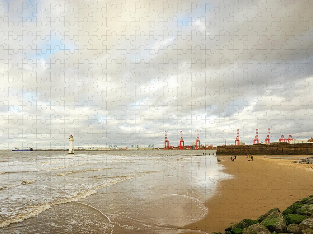 Beach Jigsaw Puzzle featuring the photograph Playing in the Tide by Spikey Mouse Photography