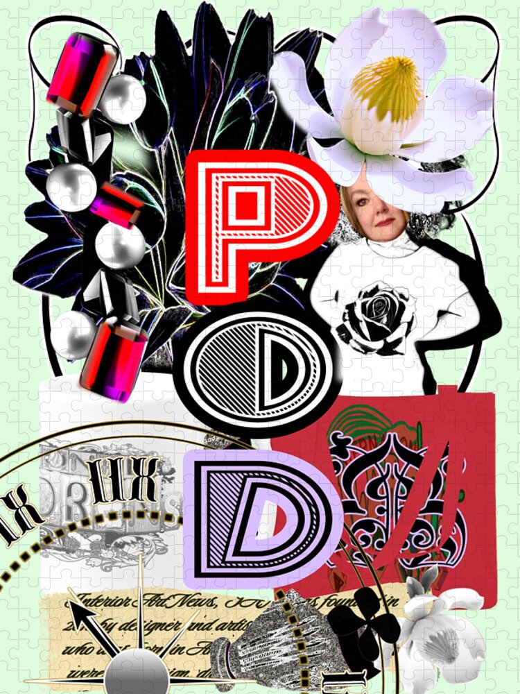 Pod Jigsaw Puzzle featuring the digital art POD Collage by Delynn Addams